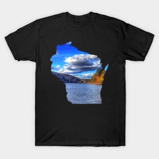 Wisconsin State Outline (Devil's Lake State Park) T-Shirt